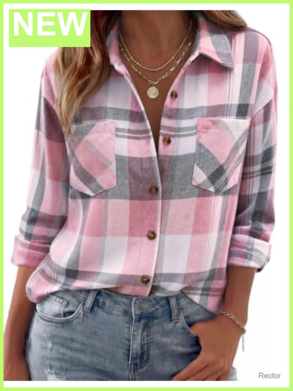 Zeagoo Womens Flannel Shirt Long Sleeve Button Down Plaid Top